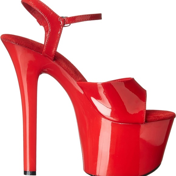 Ellie Flirt platform 7” heels - Red sz 9 - Picture 3 of 4